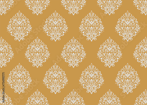 Ethnic Pattern. Ethnic India seamless pattern design oriental style. Damask India Motif.