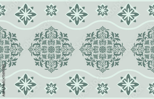 Ethnic Pattern. Ethnic India seamless pattern design oriental style. Damask India Motif.