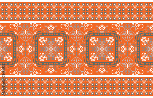 Ethnic Pattern. Ethnic India seamless pattern design oriental style. Damask India Motif.
