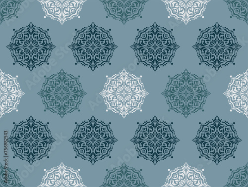 Ethnic Pattern. Ethnic India seamless pattern design oriental style. Damask India Motif.