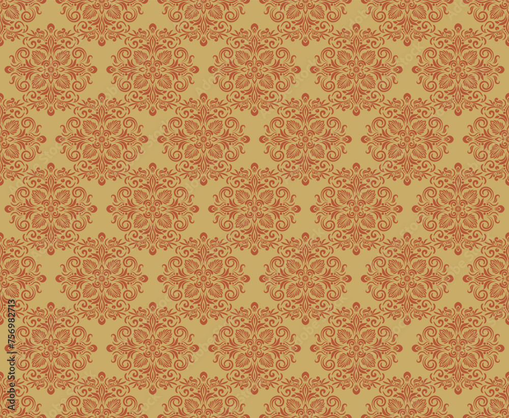 Ethnic Pattern. Ethnic India seamless pattern design oriental style. Damask India Motif.