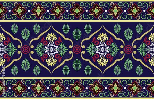Ethnic Pattern. Ethnic India seamless pattern design oriental style. Damask India Motif.