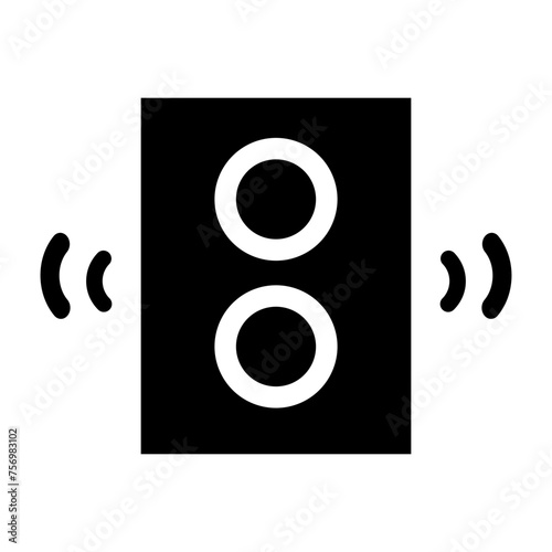 set of black and white speaker icons