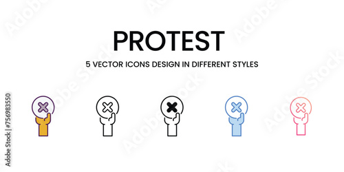 Protest  icons set vector stock illustration
