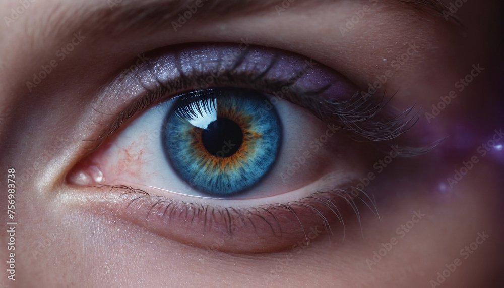 Macro closeup of colorful and beautiful eye Iris Macro closeup of colorful and beautiful eye Iris