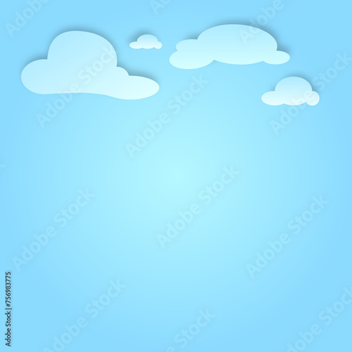 Blue sky with clouds background graphic design