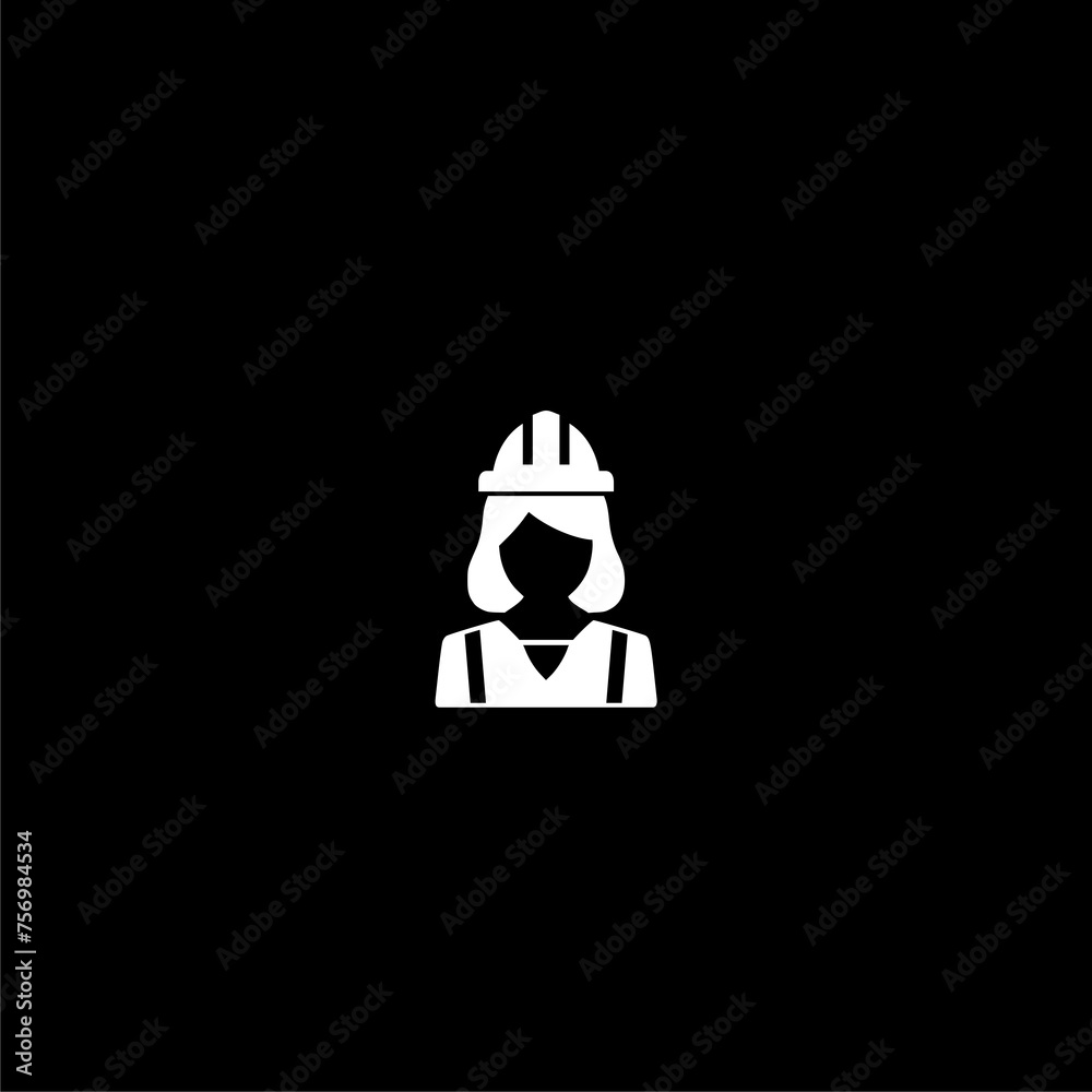Constructor woman icon isolated on dark background Constructor woman icon isolated on dark background