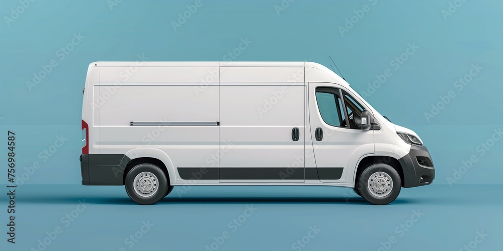 White blank delivery truck