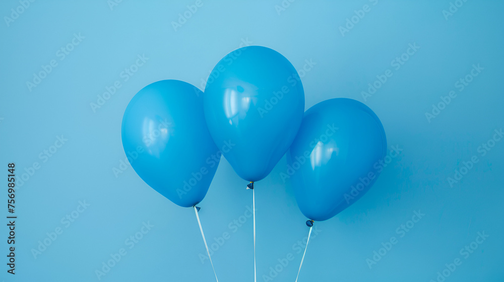 Bright Matte Balloons on a Blue Background - Vibrant Celebration Decor for Festive Occasions and Joyful Events, Colorful Party Decoration with Matte Finish, Generative AI

