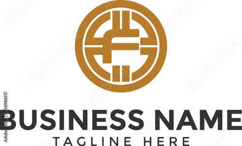 letter F crypto logo, crypto coin business logo icon for website.	blockchain and digital currency symbol crypto currency token