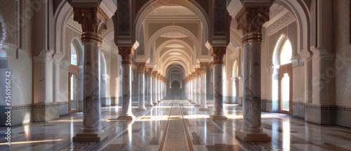 Arabic interior design with arches