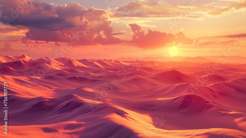 Desert dunes at sunset