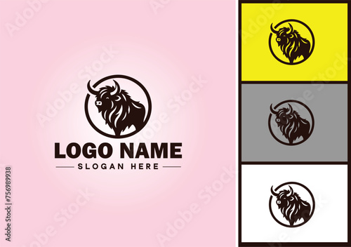 bison logo vector art icon graphics for business brand icon bison logo template
