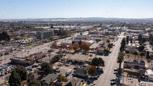 Santa Maria, California, USA - December 04, 2020: Afternoon sun shines on the urban core of downtown Santa Maria.