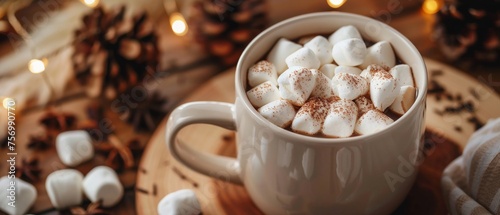 Consume hot cocoa and marshmallows with paraphernalia nearby