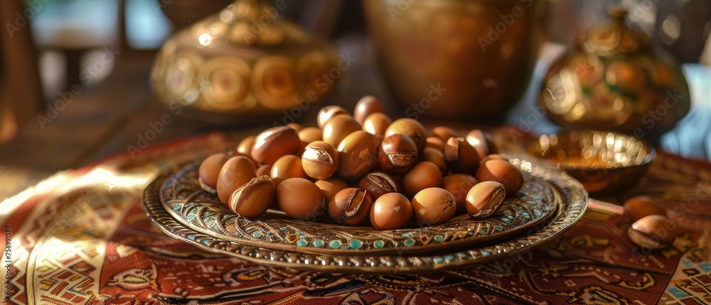 Detail of interior Argan nuts Detail of interior Argan nuts