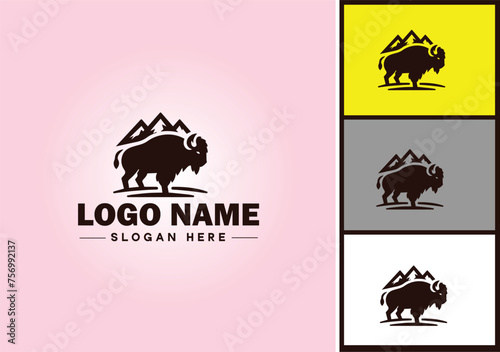 bison logo vector art icon graphics for business brand icon bison logo template