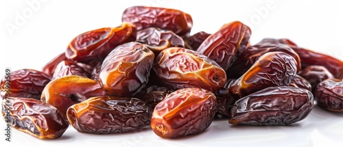 Dried dates from date palm tree retouched for depth and clipping paths photo