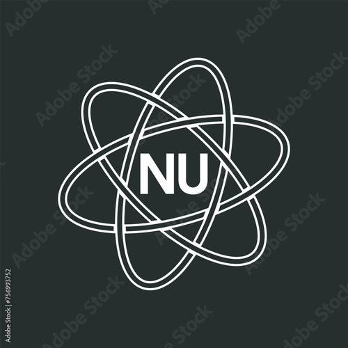 NU letter logo design on white background. NU logo. NU creative initials letter Monogram logo icon concept. NU letter design