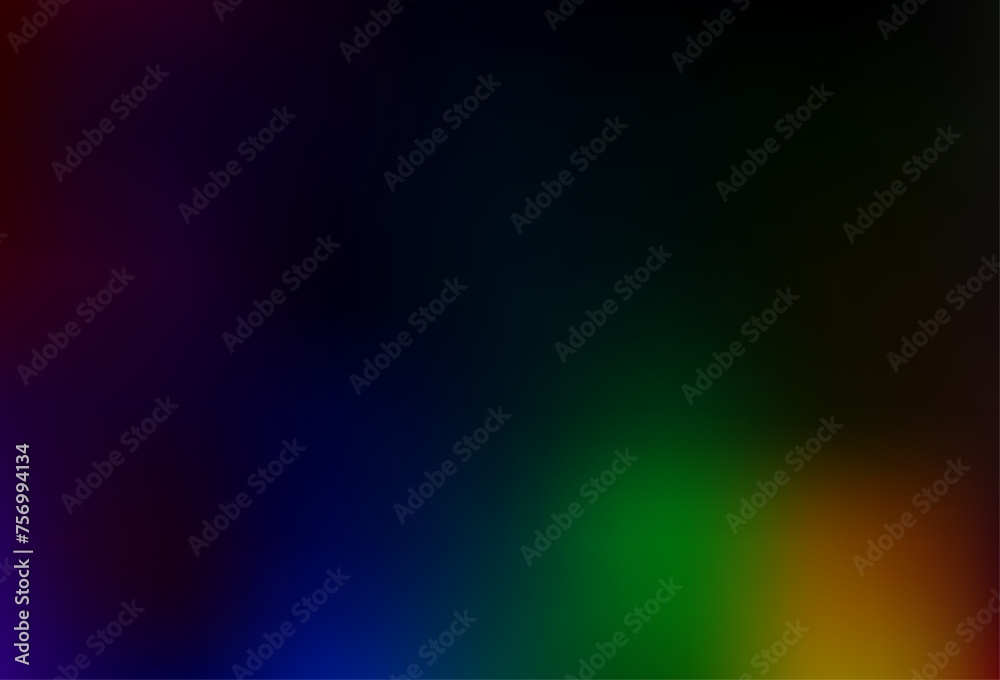 Dark Multicolor, Rainbow vector blurred and colored background.