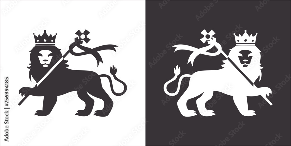 Illustration vector graphics of lion icon