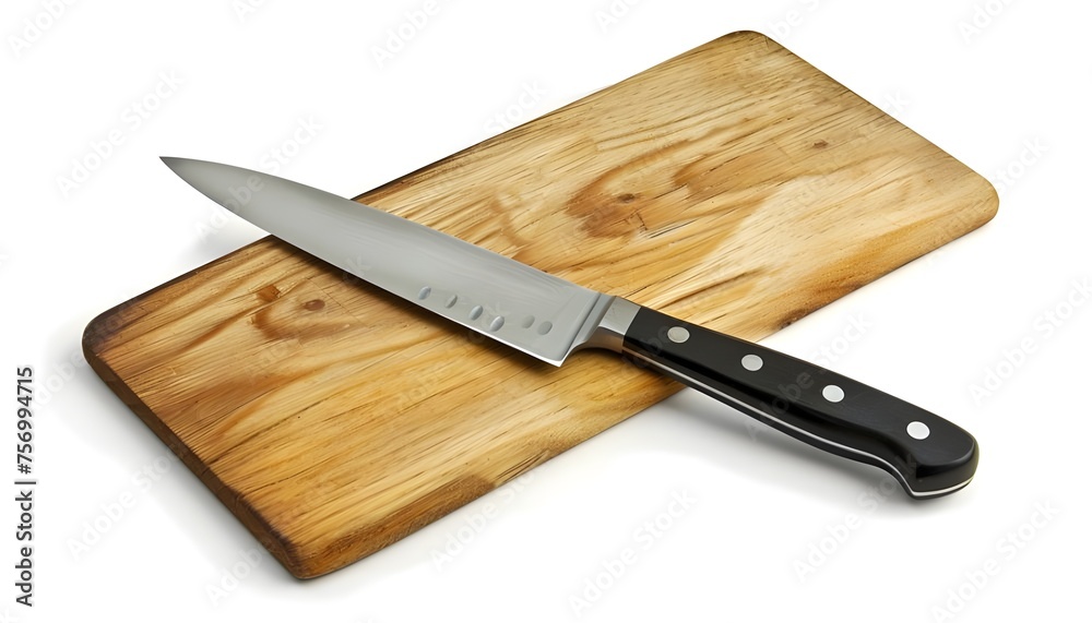 Kitchen Knife On Hardboard Kitchen Knife On Hardboard