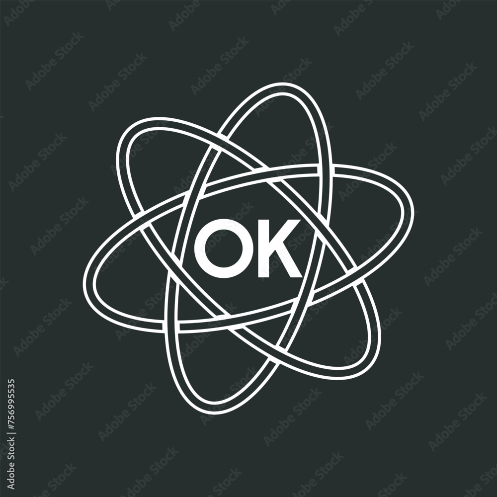 OK letter logo design on white background. OK logo. OK creative initials letter Monogram logo icon concept. OK letter design