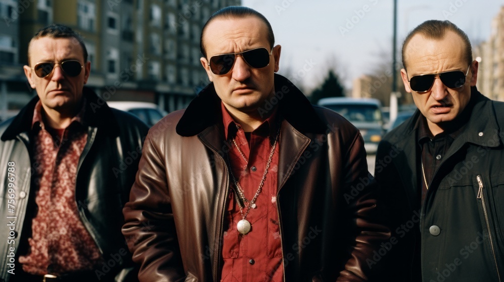 Russian mafia in the 90s. Crime boss with friends. Bandits in Russia. Bratki Russian mafia in the 90s. Crime boss with friends. Bandits in Russia. Bratki