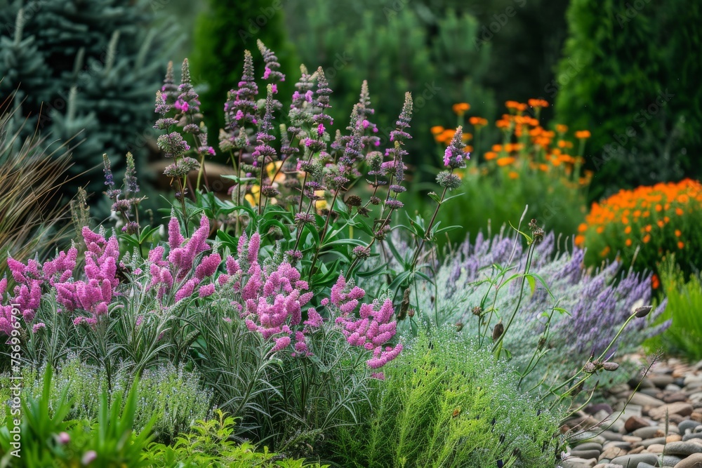 Obraz premium Lovely garden with Salvia nemarosa