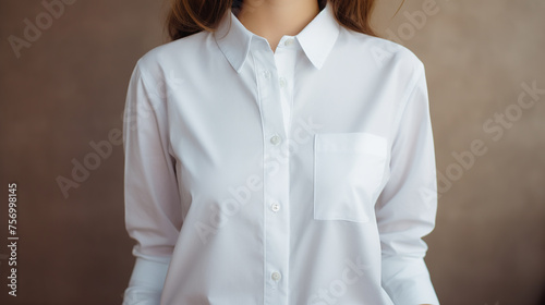 A woman  in white shirt