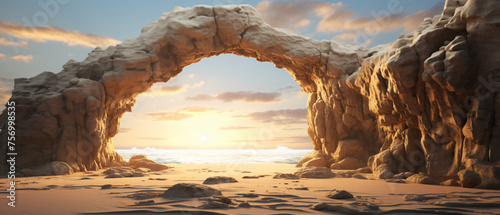 A sandstone arch at the beach.