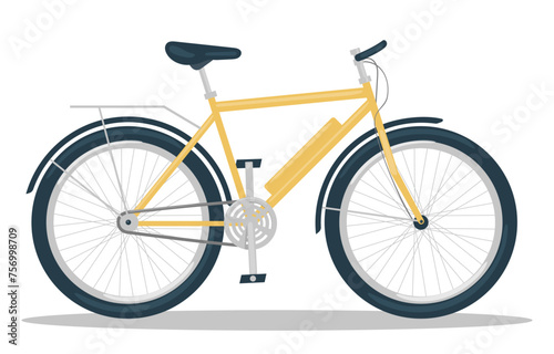Electric bicycle. Bike , vector flat isolated illustration. Transportation type © Liuda