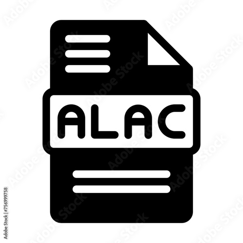 Alac Audio File Format Icon. Flat Style Design, File Type icons symbol. Vector Illustration. photo