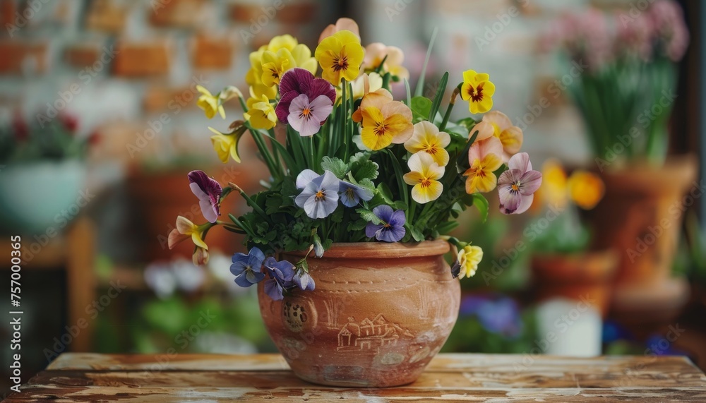 Replanting narcissus and pansies at home in spring
