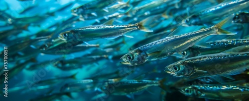 School of anchovies in Pacific Ocean used as bait for fishermen