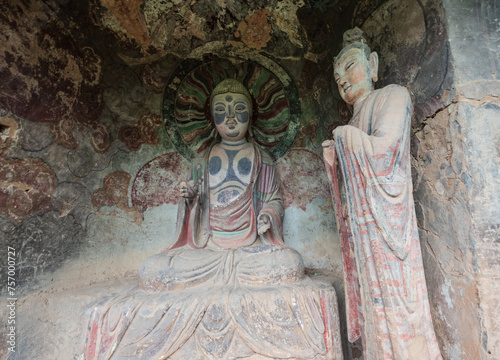 Statues at Maijishan Grottoes, Tianshui City, Gansu Province, China