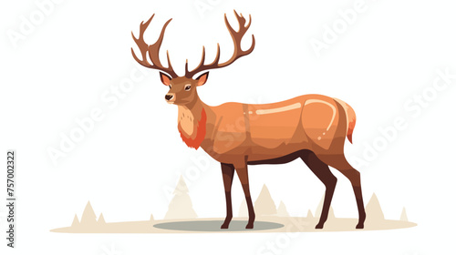 Fototapeta Naklejka Na Ścianę i Meble -  Deer vector illustration flat vector