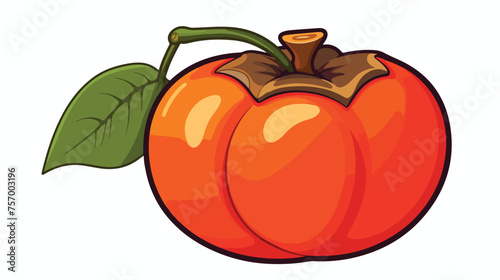 Eco fresh persimmon icon. Cartoon of eco 