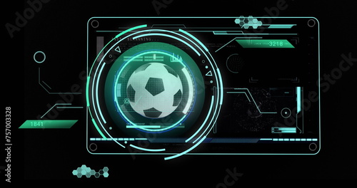 Image of data processing over football