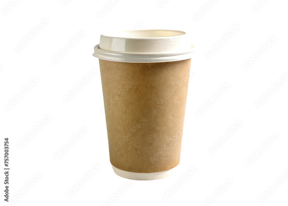 Paper coffee cup with lid, isolated on transparent background. Paper coffee cup with lid, isolated on transparent background.