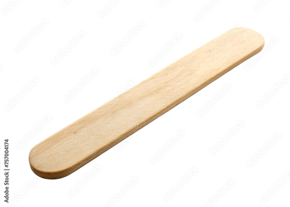 Wooden ice cream stick isolated on transparent background.