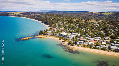 Aerial view of Anglesea, a small town photo