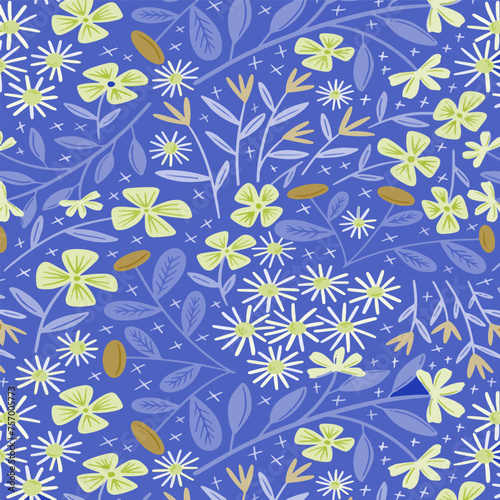 Pattern flower floral spring blossom illustration vector fabric textile design leaf leaves