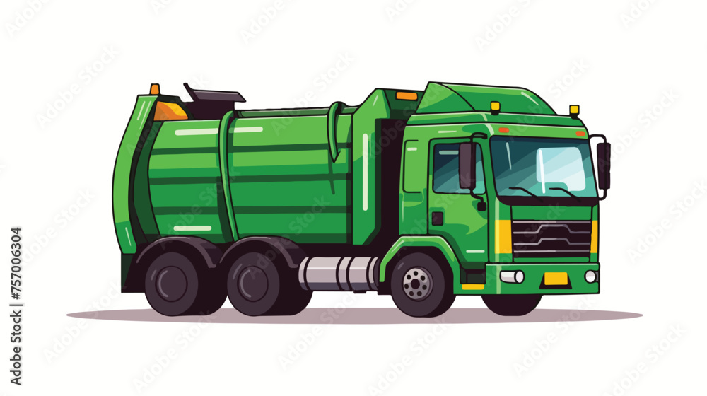 Garbage truck icon in a modern flat style. 