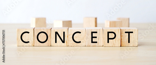 Concept word on wooden blocks, banner sign for business concept