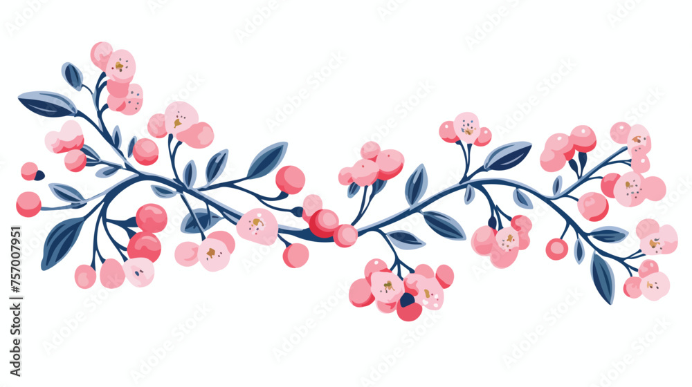 Hand drawn illustration of snowberry flowers