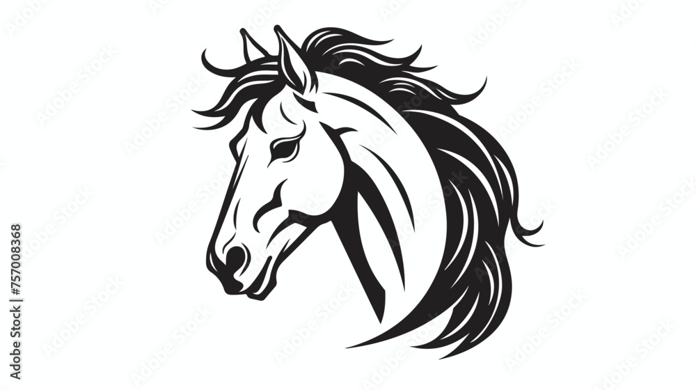 Horse head vector logo. Line art style. Vector line