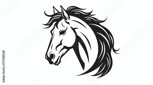 Fototapeta Naklejka Na Ścianę i Meble -  Horse head vector logo. Line art style. Vector line