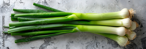 Sweet Garleek is a garlic and leek hybrid that combines the sweetness of onions with the rich flavor of garlic. On a white background. Banner. photo