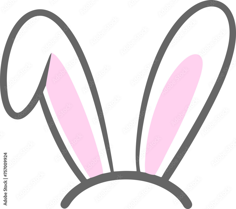 Rabbit ears, bunny, ears, Easter, illustration, decoration, cute, cartoon, headdress,